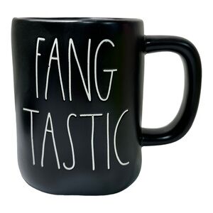 “Rae Dunn” “Fangtastic” Black Ceramic Coffee Mug with Fangtastic Design